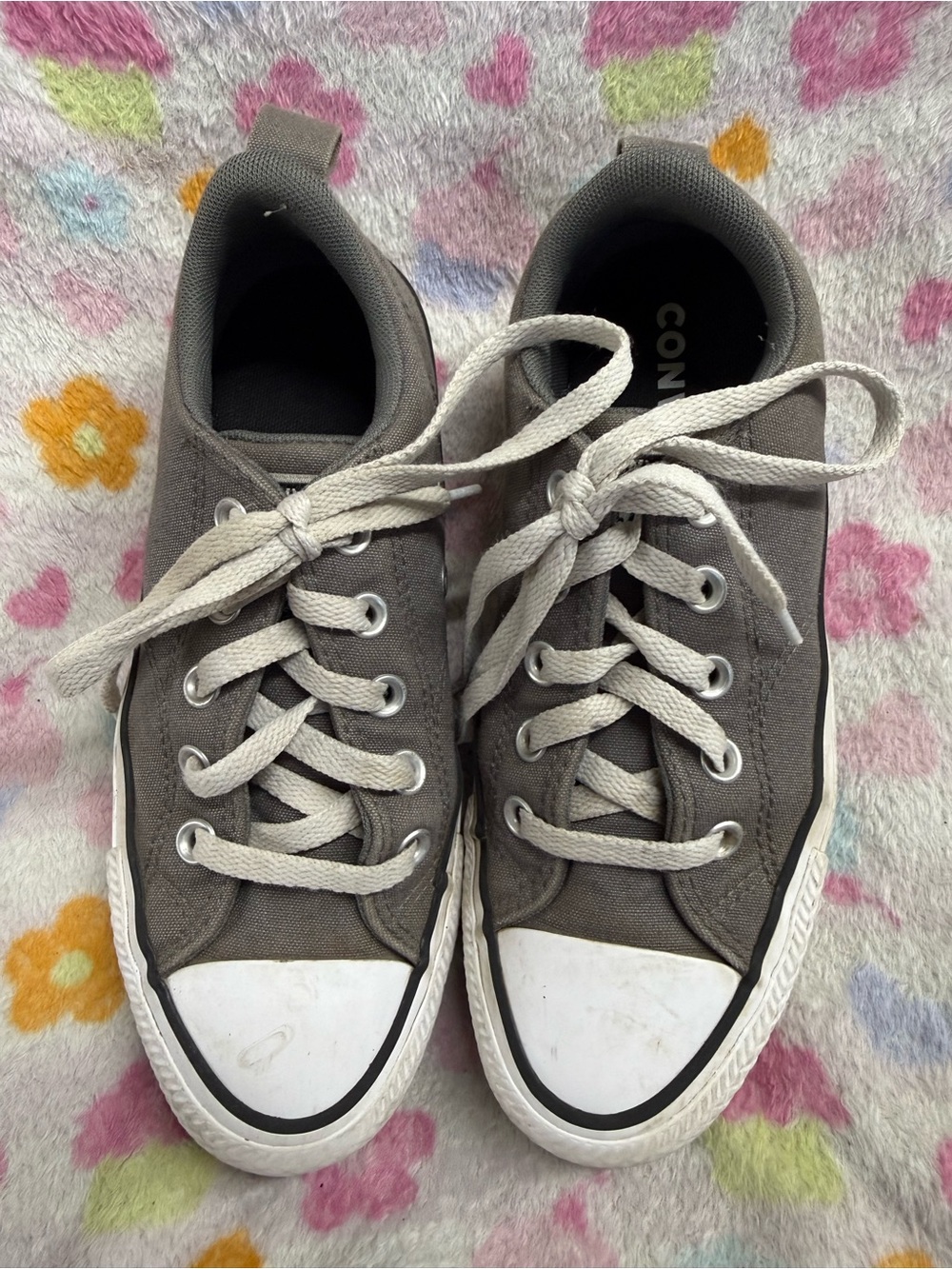 Converse Kids Gray Canvas Low-Top Sneakers